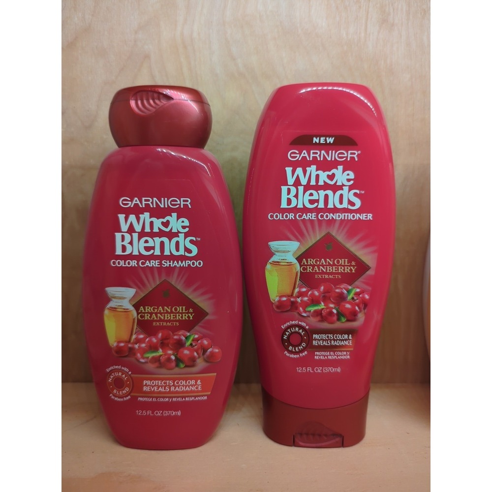 2 PACK GARNIER WHOLE BLENDS COLOR CARE SHAMPOO & CONDITIONER WITH ARGAN OIL